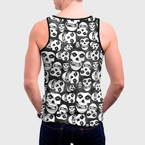 Мужская майка без рукавов Misfits Pattern / 3D-Черный – фото 4