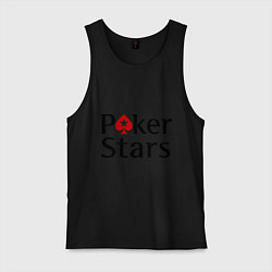 Майка мужская хлопок Poker Stars, цвет: черный