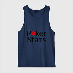 Майка мужская хлопок Poker Stars, цвет: тёмно-синий