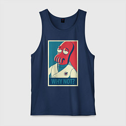 Майка мужская хлопок Zoidberg: Why not?, цвет: тёмно-синий