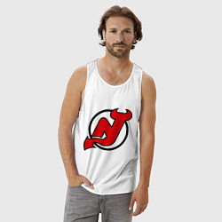Майка мужская хлопок New Jersey Devils, цвет: белый — фото 2
