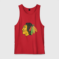 Майка мужская хлопок Chicago Blackhawks, цвет: красный