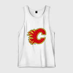 Майка мужская хлопок Calgary Flames, цвет: белый