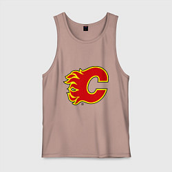 Майка мужская хлопок Calgary Flames, цвет: пыльно-розовый