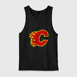 Майка мужская хлопок Calgary Flames, цвет: черный