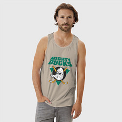 Майка мужская хлопок Anaheim Mighty Ducks, цвет: миндальный — фото 2