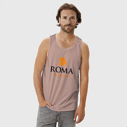 Майка мужская хлопок AS Roma 1927, цвет: пыльно-розовый — фото 2