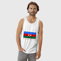 Майка мужская хлопок Азербайджан, цвет: белый — фото 2