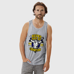 Майка мужская хлопок Never Give Up: Cenation, цвет: меланж — фото 2