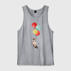 Мужская майка Енот на шариках