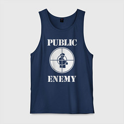 Майка мужская хлопок Public Enemy, цвет: тёмно-синий