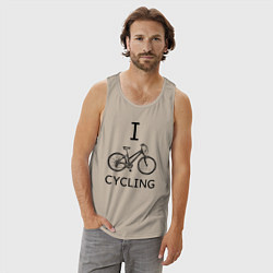 Майка мужская хлопок I love cycling, цвет: миндальный — фото 2