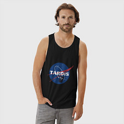 Майка мужская хлопок Tardis NASA, цвет: черный — фото 2
