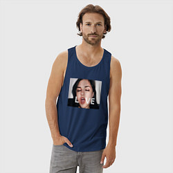 Майка мужская хлопок Sasha Grey LOVE, цвет: тёмно-синий — фото 2