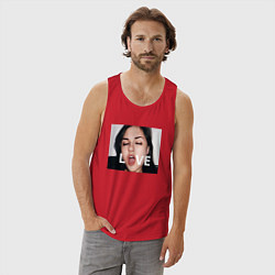 Майка мужская хлопок Sasha Grey LOVE, цвет: красный — фото 2
