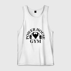 Майка мужская хлопок Power House Gym, цвет: белый