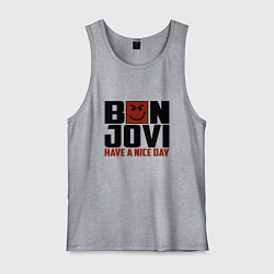 Майка мужская хлопок Bon Jovi: Nice day, цвет: меланж