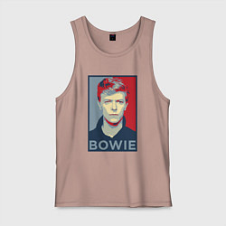 Майка мужская хлопок Bowie Poster, цвет: пыльно-розовый