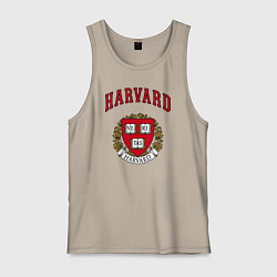 Майка мужская хлопок Harvard university, цвет: миндальный