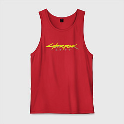 Майка мужская хлопок Cyberpunk 2077, цвет: красный