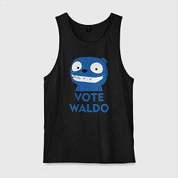 Майка мужская хлопок Vote Waldo, цвет: черный