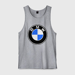 Майка мужская хлопок Logo BMW, цвет: меланж