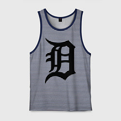 Майка мужская хлопок Detroit Tigers, цвет: синяя тельняшка