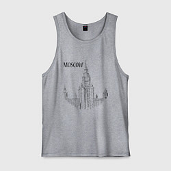 Майка мужская хлопок Moscow MSU, цвет: меланж