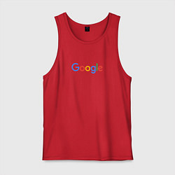 Майка мужская хлопок Google, цвет: красный