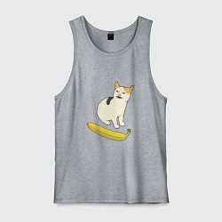 Мужская майка Cat no banana meme