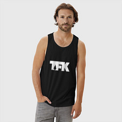 Майка мужская хлопок TFK: White Logo, цвет: черный — фото 2