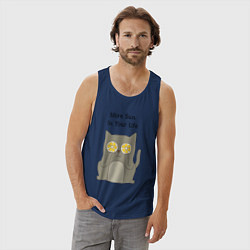 Майка мужская хлопок More Sun In Your Life, цвет: тёмно-синий — фото 2