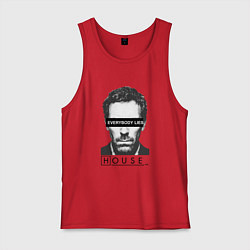 Майка мужская хлопок Everyboy Lies, цвет: красный