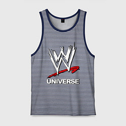 Майка мужская хлопок WWE universe, цвет: синяя тельняшка