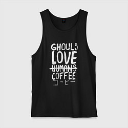 Майка мужская хлопок Ghouls Love Coffee, цвет: черный