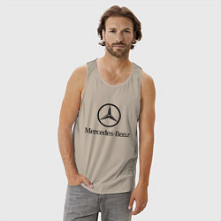 Майка мужская хлопок Logo Mercedes-Benz, цвет: миндальный — фото 2