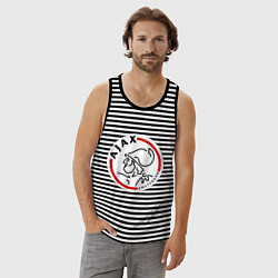 Майка мужская хлопок Ajax FC, цвет: черная тельняшка — фото 2