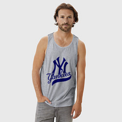 Майка мужская хлопок NY - Yankees, цвет: меланж — фото 2