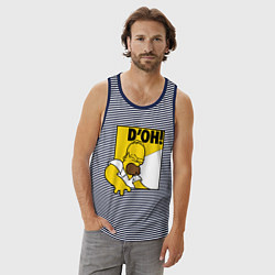 Майка мужская хлопок Homer D'OH!, цвет: синяя тельняшка — фото 2