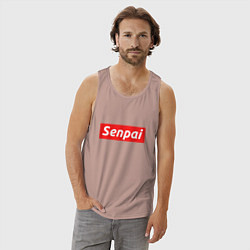 Майка мужская хлопок Senpai Supreme, цвет: пыльно-розовый — фото 2