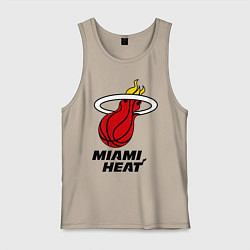 Майка мужская хлопок Miami Heat-logo, цвет: миндальный