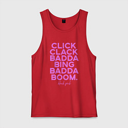 Майка мужская хлопок Click Clack Black Pink, цвет: красный