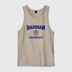 Майка мужская хлопок BAUMAN University, цвет: миндальный