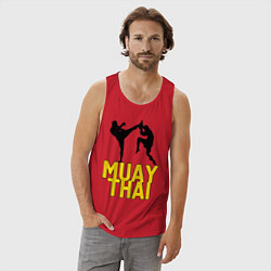 Майка мужская хлопок Muay Thai, цвет: красный — фото 2