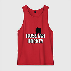 Майка мужская хлопок Russian hockey, цвет: красный