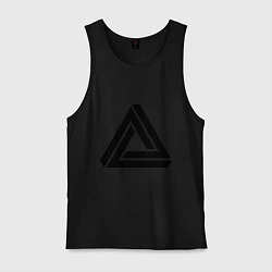 Майка мужская хлопок Triangle Visual Illusion, цвет: черный