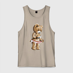 Майка мужская хлопок Nasty Bear, цвет: миндальный