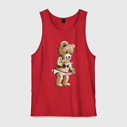Майка мужская хлопок Nasty Bear, цвет: красный