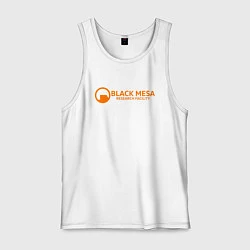 Майка мужская хлопок Black Mesa: Research Facility, цвет: белый