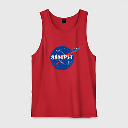 Майка мужская хлопок NASA Delorean 88 mph, цвет: красный
